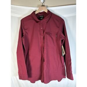 Burton NWT BurgundyPerformance Flannel Snap Shirt Streetwear Women's M Gorpcore